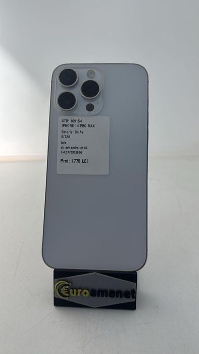 Telefon mobil Apple iPhone 14 Pro Max, 128GB, 5G 84 % -A-