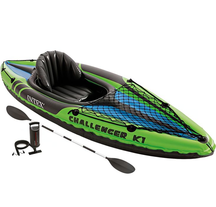 Caiac gonflabil Intex Challenger K1 pompa + vasle incluse, 2.74m x 76cm
