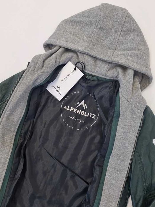 Geaca de Piele naturala Alpenblitz cu gluga detasabila - de dama