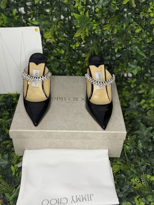 Pantofi/Sandale Jimmy Choo Bing crystal-embellished patent leather pumps