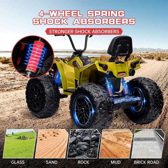 ATV electric Kinderauto MonsterQuad, 4x 100W, 24V 14Ah, Green