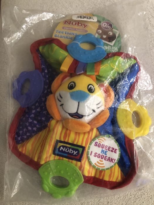 Nuby мека кърпа за гушкане и гризалки-чесалки,плюшени играчки и бебешк