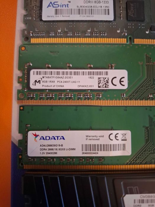 Лот памети за лаптопи и настолни компютри DDR3 | DDR4 | SO-DIMM DDR3