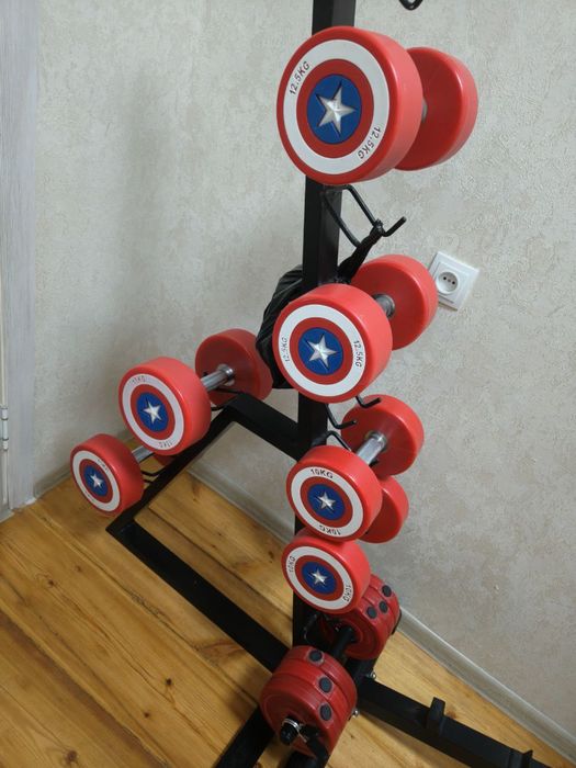 Гантели резиновые Капитан Америка