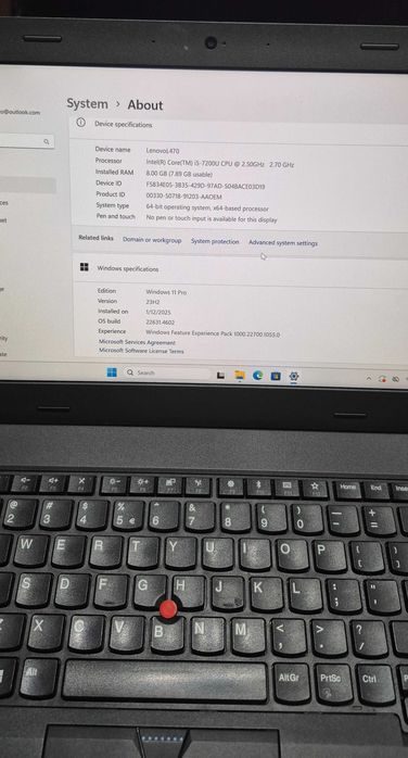 Laptop Lenovo ThinkPad L470, i5-7200U, 8GB RAM, 1TB HDD, Windows 11 Pro