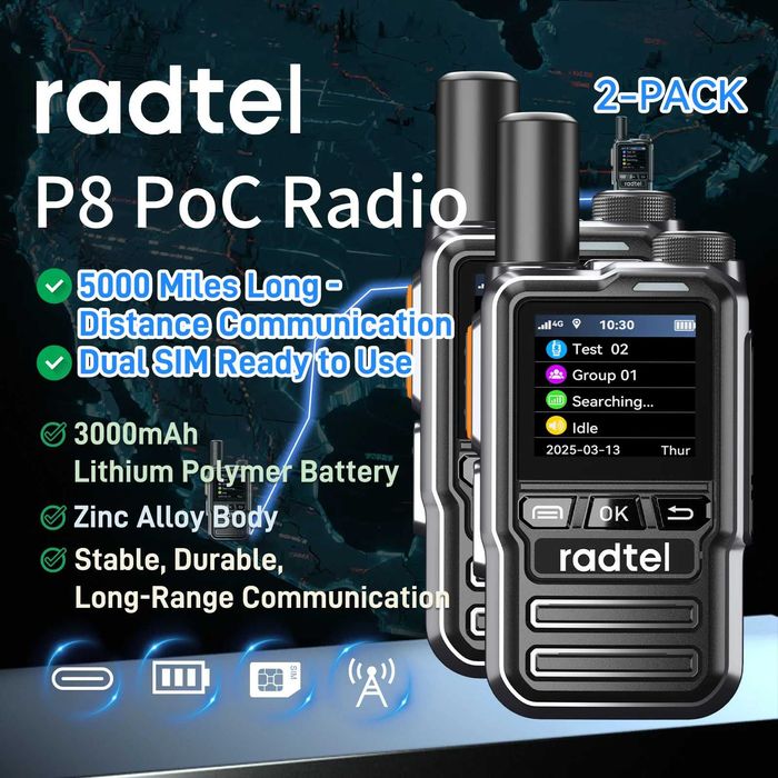 Радиостанции Radtel P8 -2бр. без лимит за обхвата.