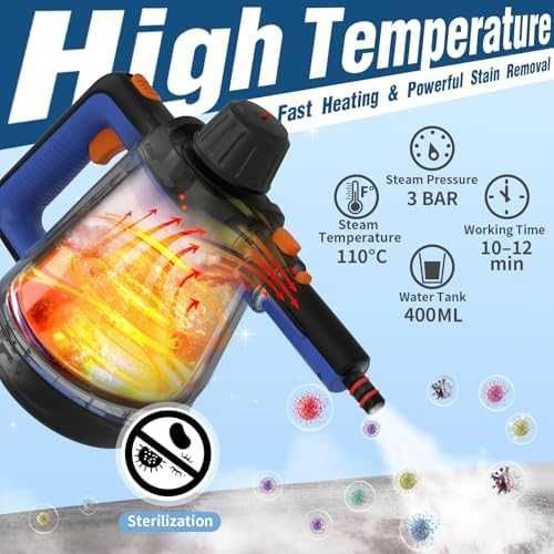 Нов Мощен ръчен парочистач 110°C с 10 аксесоара за дома чистене кола