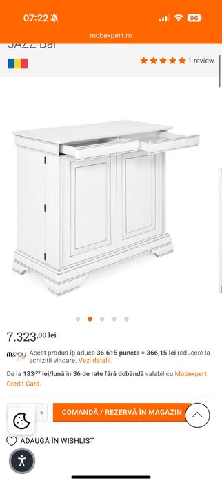 Bar mobilă Jazz Mobexpert Lemn Masiv Fag