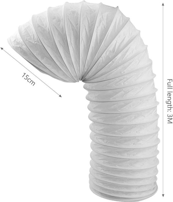 Шумопонижаващ въздуховод PVC Inntek, 150 мм, дължина 3 м -за аспиратор