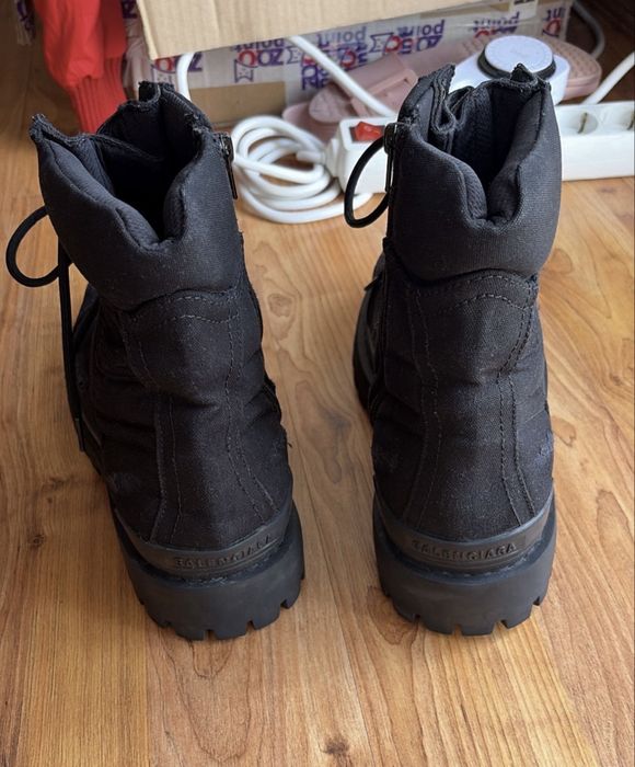 balenciaga striker boots black