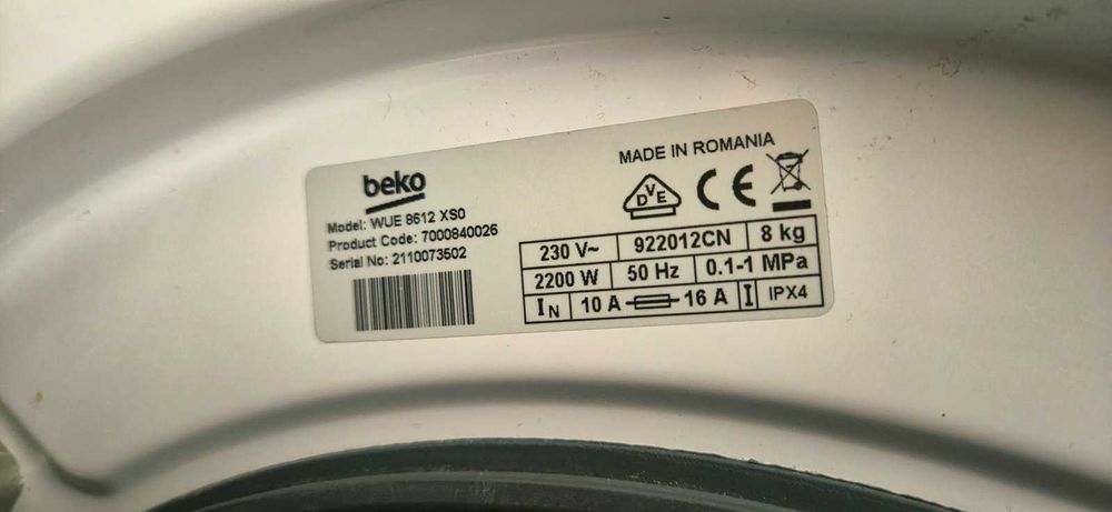 Пералня Beko WUE 8612 XS0   8KG