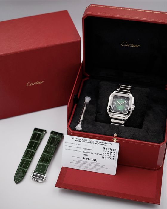 Cartier Santos - Large, Green dial - НОВ
