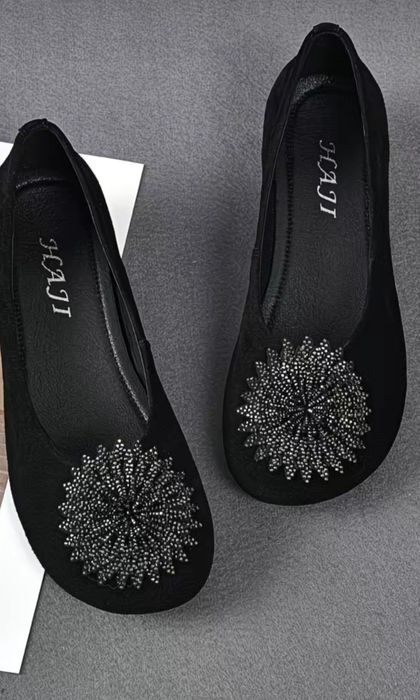 Замшевые черные туфли р.37 на низком каблуке