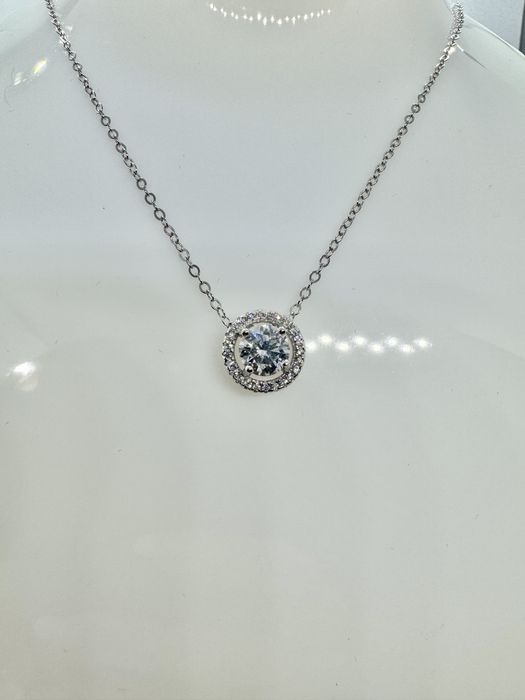 Сребърно колие с мойсанит (диамант) 1 карат