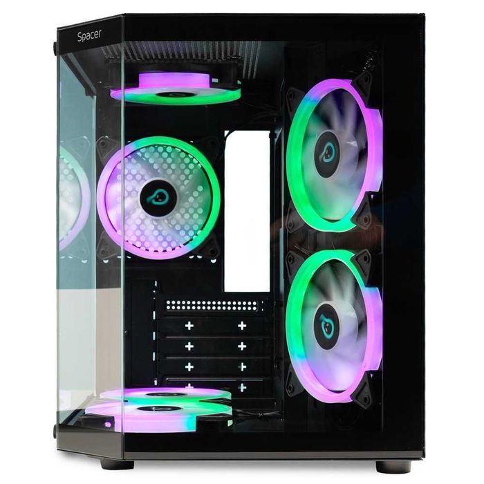 Carcasă Gaming RGB 6xARGB Aquarium USB-C Telecomandă, garanție 2 ani, nouă
