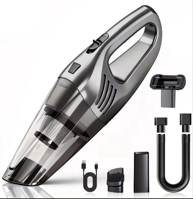 Мощна безжична прахосмукачка за кола + приставки – нова