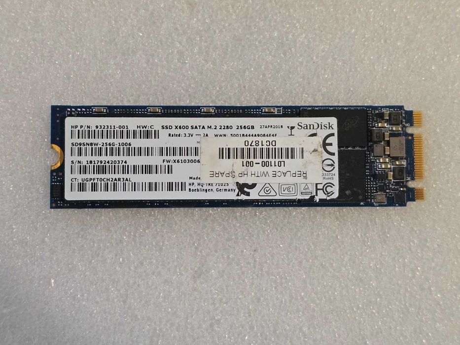 Solid State Drive SSD SanDisk X600 256GB, SATA III 6.0 Gb/s, 2280