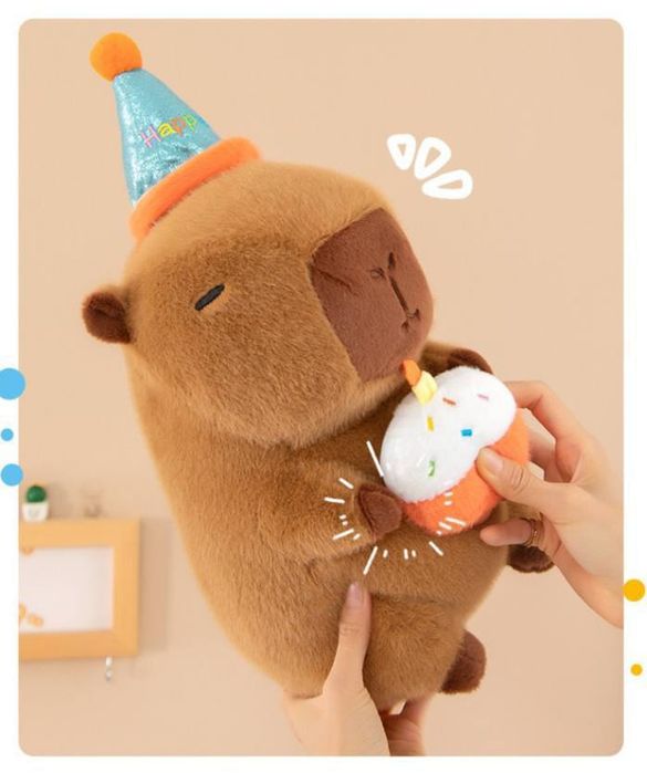 Мягкая игрушка, Капибара с тортиком