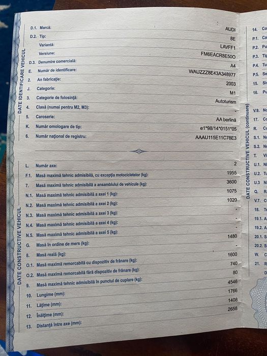 Vând audi a4 b6 motor 1.9 tdi avf naveta inmatriculat consum mic taxe mici