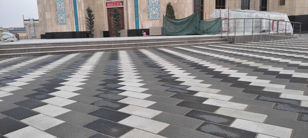 Брусчатки - Прямоугольные. Мрамор. Крошка серый. Акция, акция