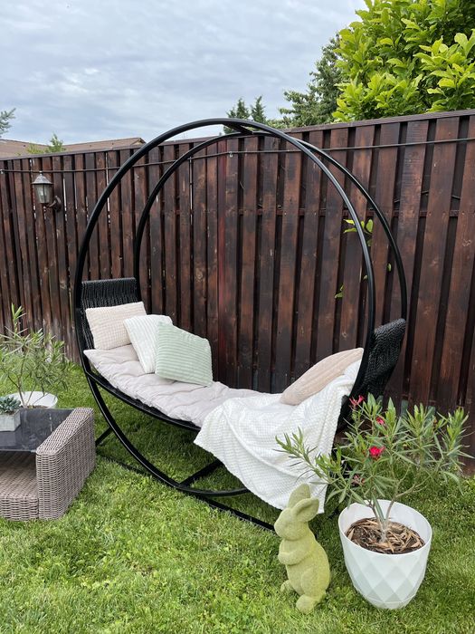 Șezlong/Lounger de grădină premium – realizat manual, foarte robust, complet echipat