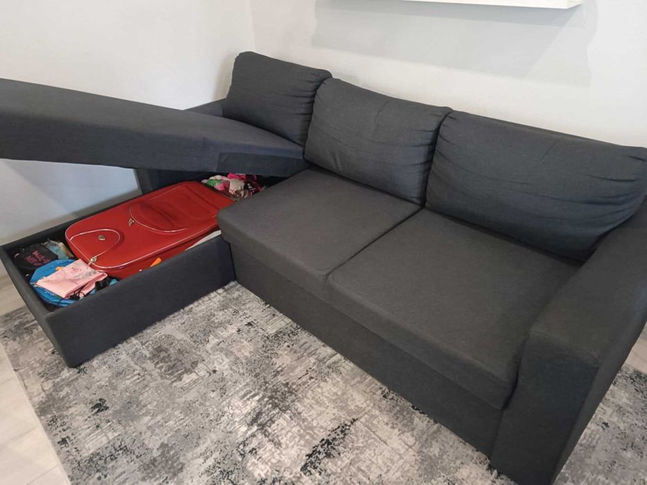 Разтегателен ъглов диван Джъстин-цвят графит