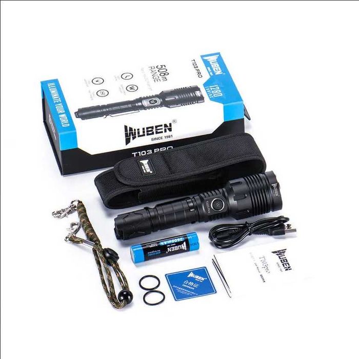 Lanterna tactica Wuben T103 PRO Tactical, iluminare 508 m