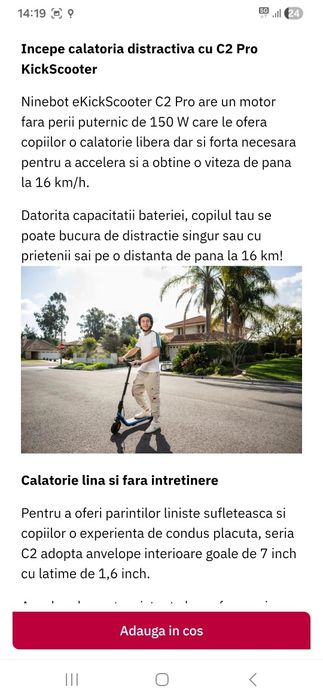 Vând trotineta electrica copii