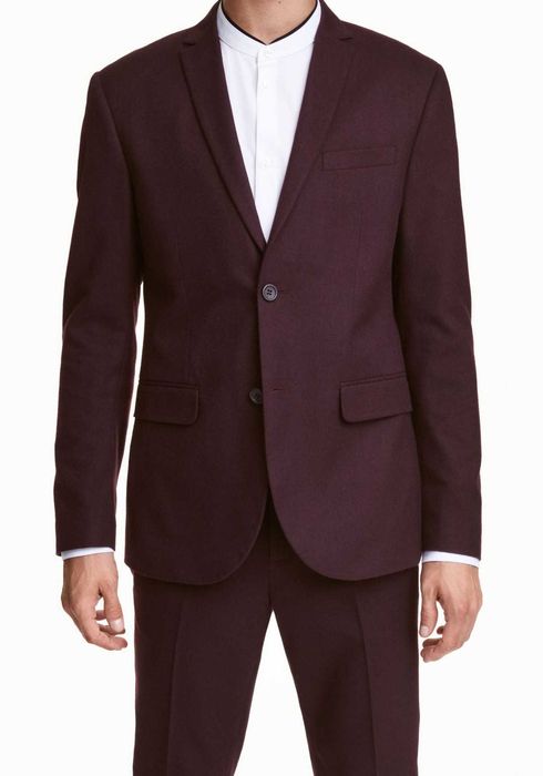 costum H&M mar. 50/52 burgund/mov inchis, talie (pt./sc.) = 90/100 cm.