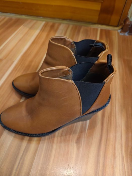 Испанская кожаная обувь на высокой платформе Mango