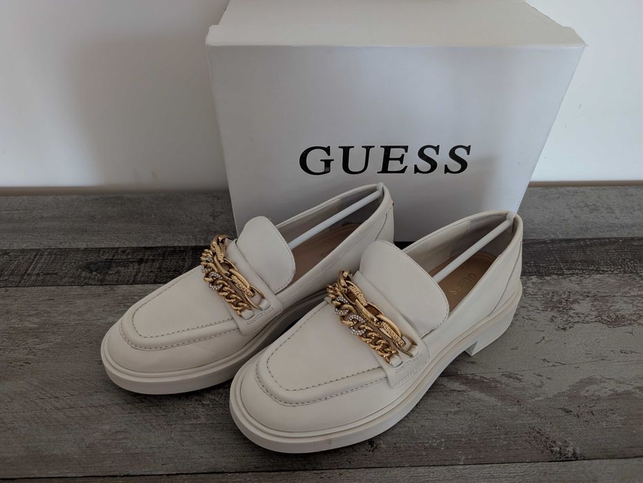Кожени мокасини Guess 38 номер, дамски обувки