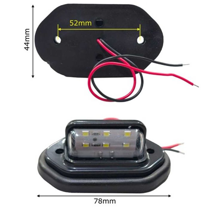 Комплект 2 броя LED светлини за регистрационен номер 12/24V