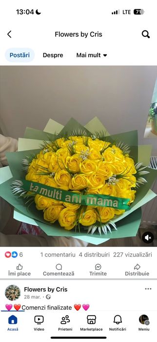 Buchete cu trandafiri de săpun parfumați