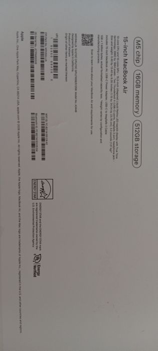Apple Macbook Air 15" 2025, М5, 16GB RAM, 512 GB, Silver
