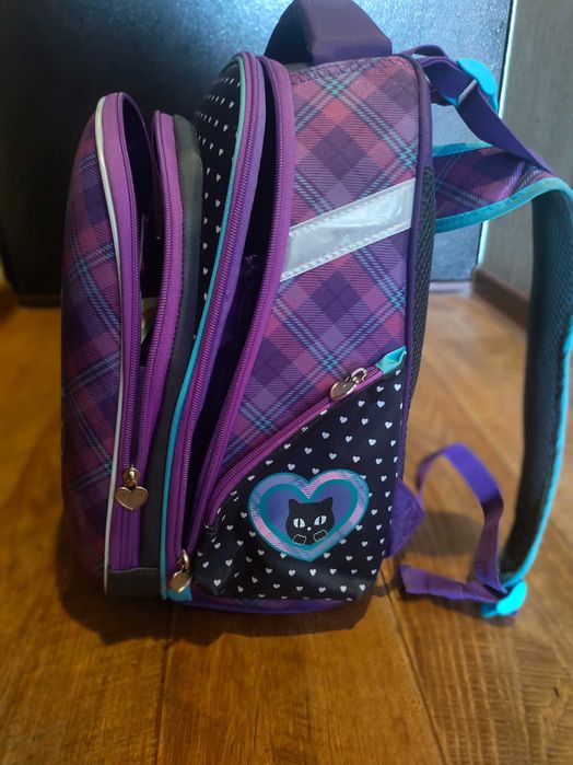 Рюкзак сиреневый с рисунком кошки