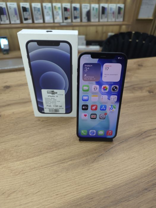 Iphone 12 Black - Sanatate baterie 91% - Stare foarte buna - Garantie