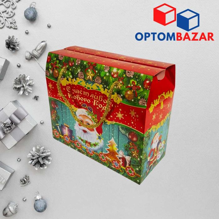 Yangi yil sovg'a qutisi Ko'k rangli, qishki o'yinlar.