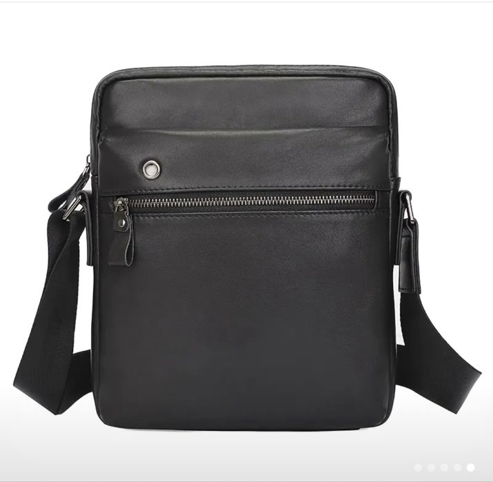 Мъжка,елегантна и стилна кросбоди чанта/Черна естест.кожа -18%Промоция