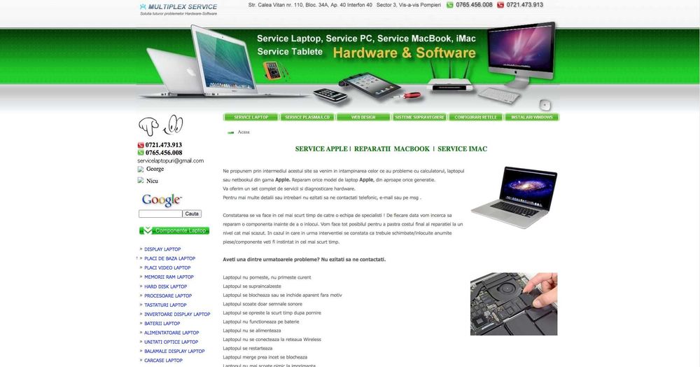 Apple servcii, reparatii Macbook si iMac