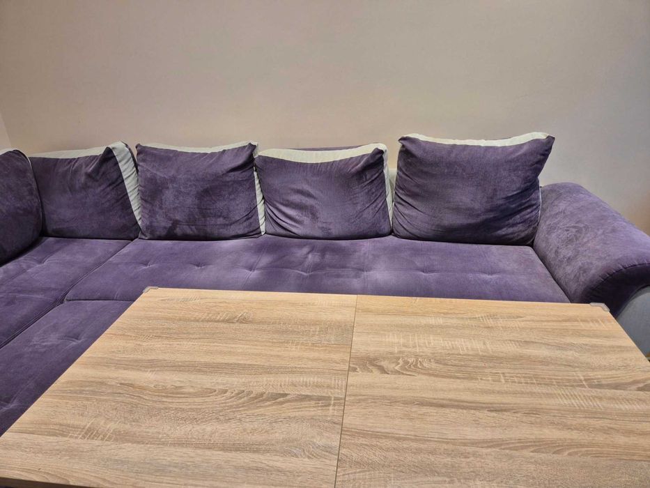 Ъглов диван Мелани 310x190 ЛЯВ/Функция сън/Табуретка с ракла