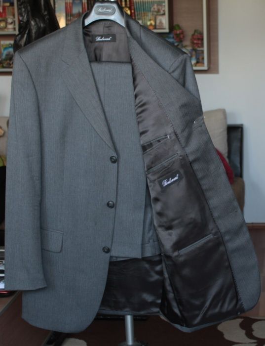 Costum englezesc Boulevard, culoarea gri , pantalon si sacou 100% lana