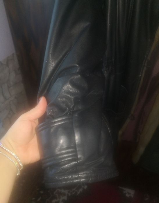 Geacă din piele naturală si blană de nurca, cu gluga