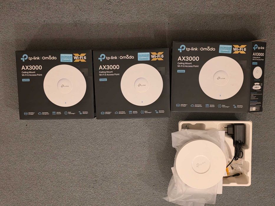 Mesh Omada - Acces point TP Link EAP 650 wiFi 6 set 3 bucati
