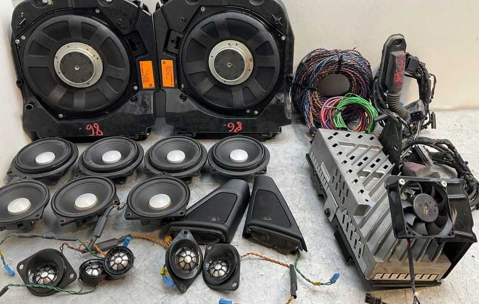 Sistem audio boxe Harman Kardon difuzor instalatie original BMW F10 F11 F01 F07 , amplificator ,subwoofer, tweetere, bass