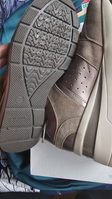 Sneakers Geox piele intoarsa camel, 39