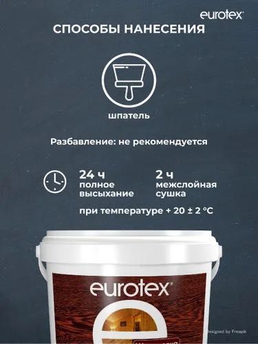 Eurotex Шпатлевка по дереву 1,5 кг, 0,225 кг