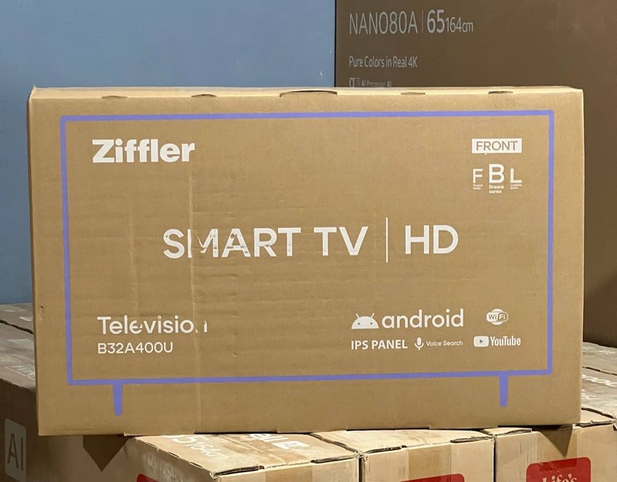 Телевизор ZIFFLER B32A400U голосовой опулт
Смарт Тв 
Андроид 14 
HDMI