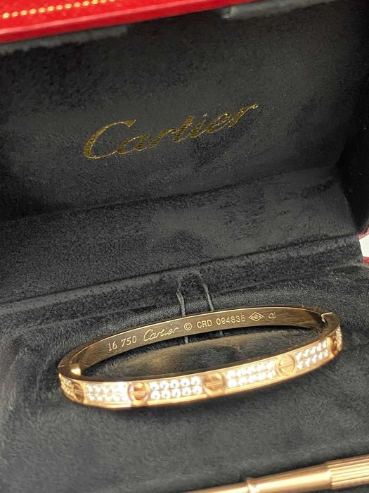 Brățară Cartier LOVE 16 Rose Gold 24K Slim Diamond