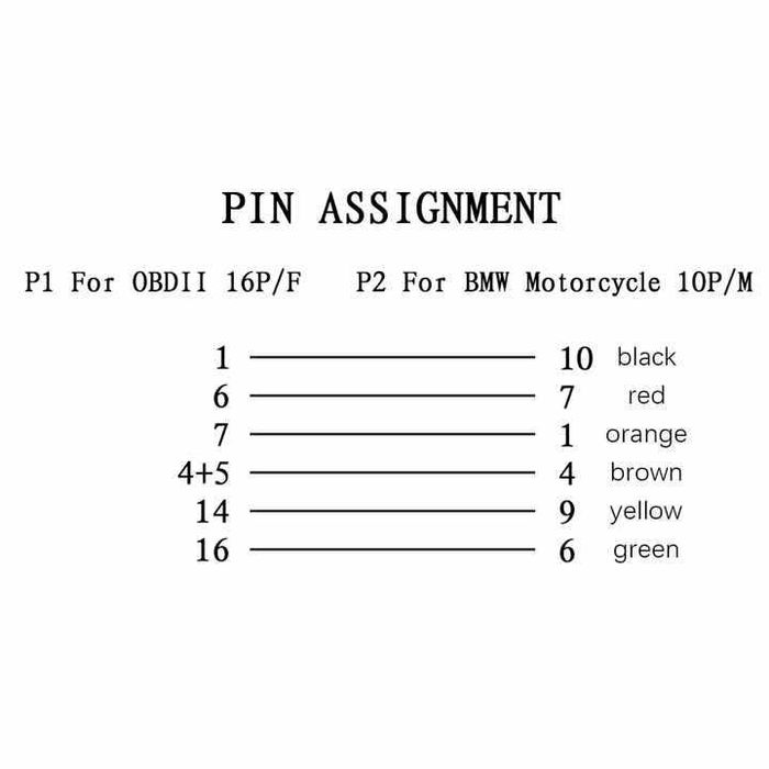 OBD2 10-Pin към 16-Pin Адаптер за BMW Мотоциклети