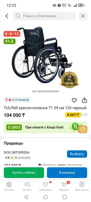 Инвалидная коляска Тұлпар